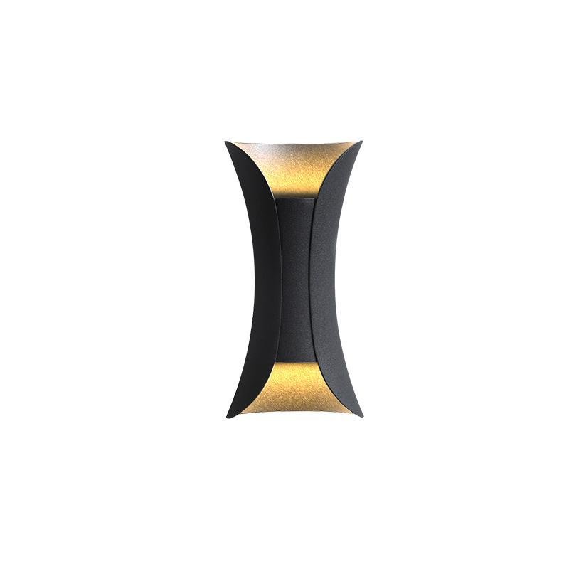Outdoor LED Wall Sconce in Modern Curved Design | Waterproof Up and Down Wall Light
