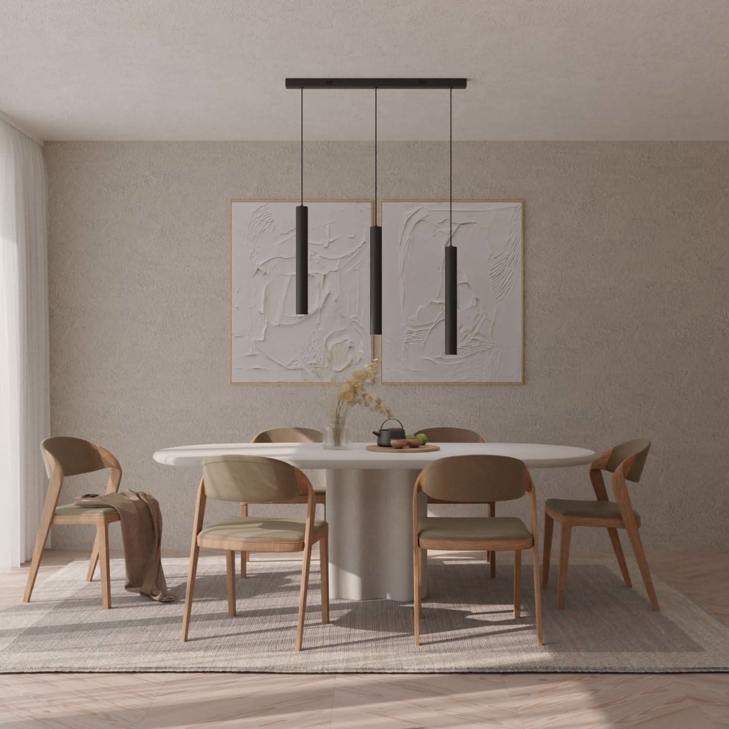 Adjustable Pendant Ceiling Light for Dining Room | Modern LED Hanging Lamp