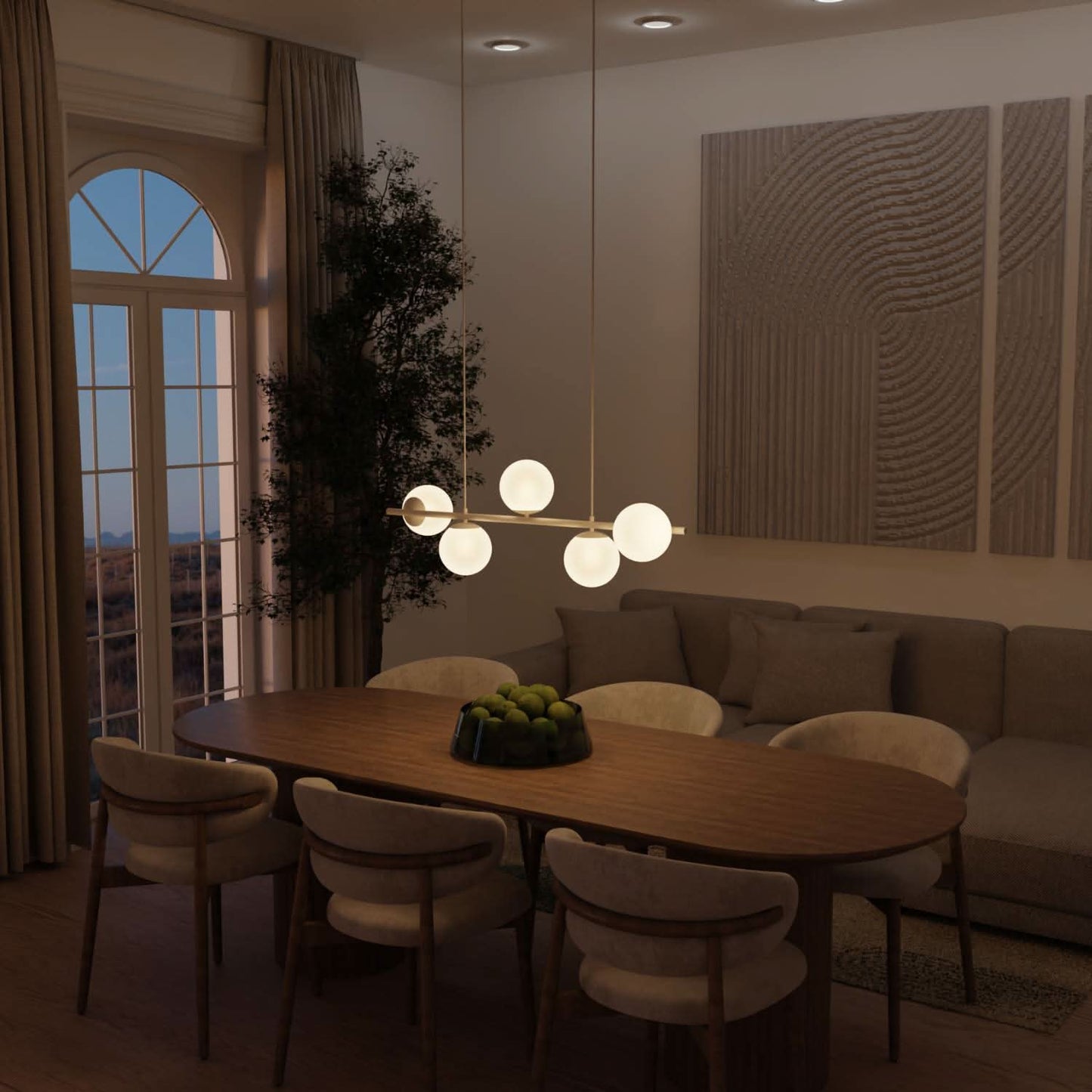 Modern Globe Pendant Ceiling Light for Dining Room | Elegant LED Hanging Lamp