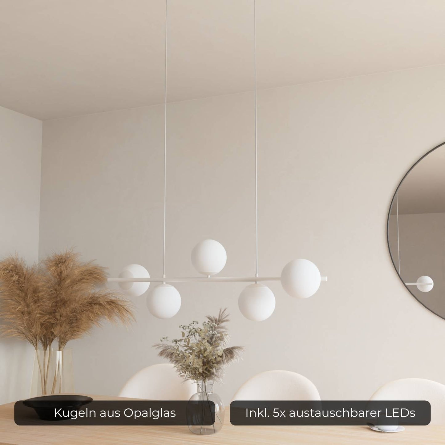Modern Globe Pendant Ceiling Light for Dining Room | Elegant LED Hanging Lamp