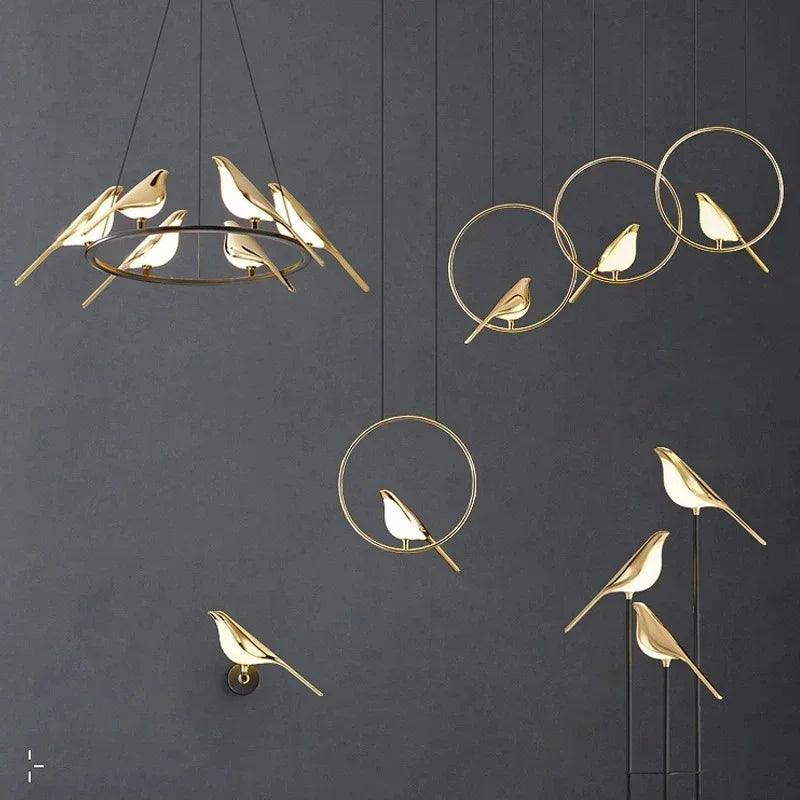 Artistic Bird Design Pendant Ceiling Light | Modern Dimmable LED Chandelier Lamp