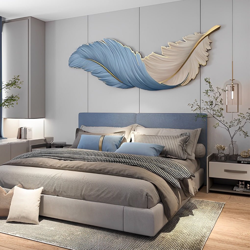Feather Wall Sconce Light for Living Room | Modern LED Wall Lamp