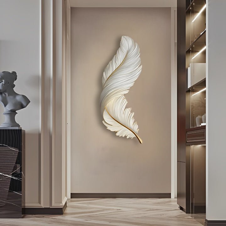 Feather Wall Sconce Light for Living Room | Modern LED Wall Lamp