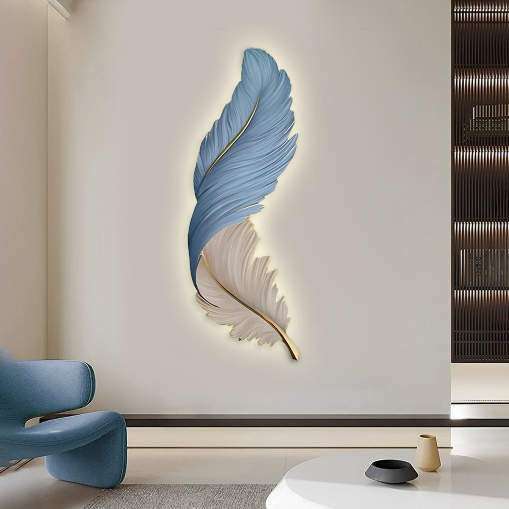 Feather Wall Sconce Light for Living Room | Modern LED Wall Lamp