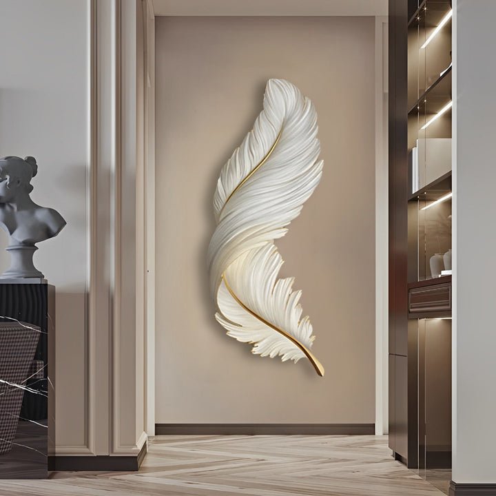 Feather Wall Sconce Light for Living Room | Modern LED Wall Lamp