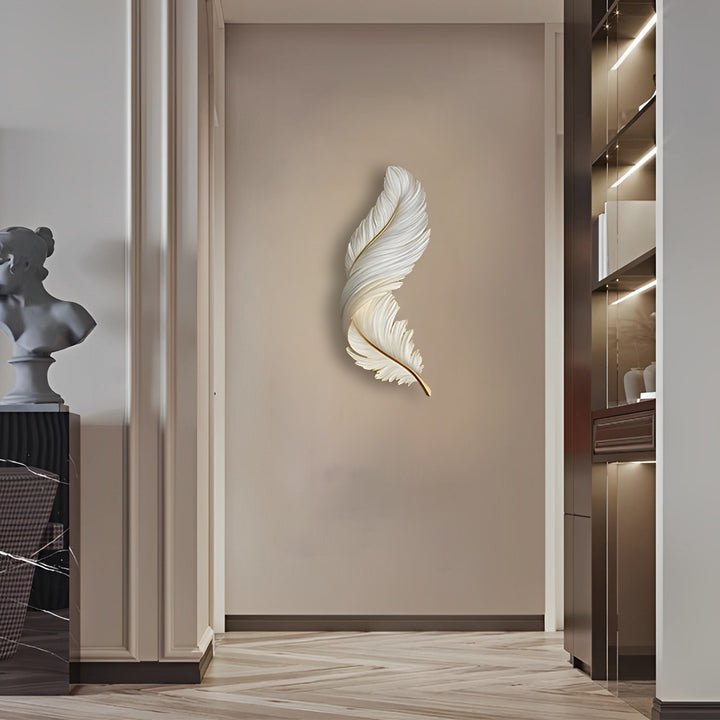 Feather Wall Sconce Light for Living Room | Modern LED Wall Lamp