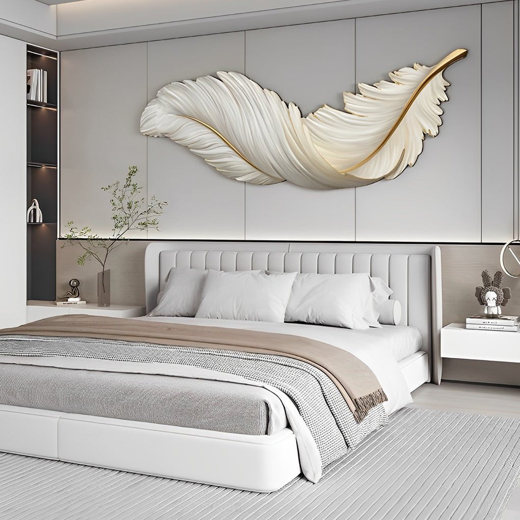 Feather Wall Sconce Light for Living Room | Modern LED Wall Lamp