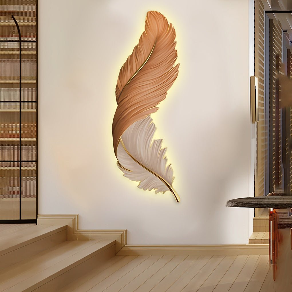 Feather Wall Sconce Light for Living Room | Modern LED Wall Lamp