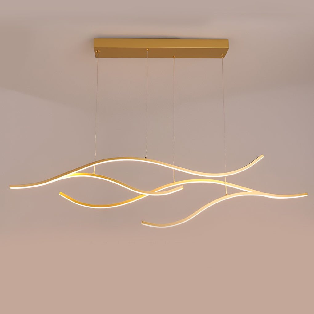 Modern LED Wave Pendant Ceiling Light | Stylish Linear Hanging Lamp