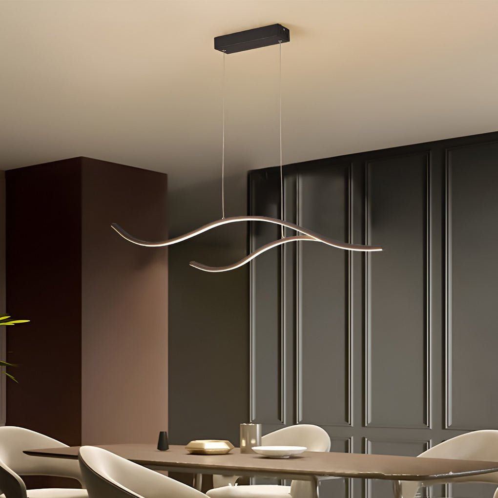Modern LED Wave Pendant Ceiling Light | Stylish Linear Hanging Lamp