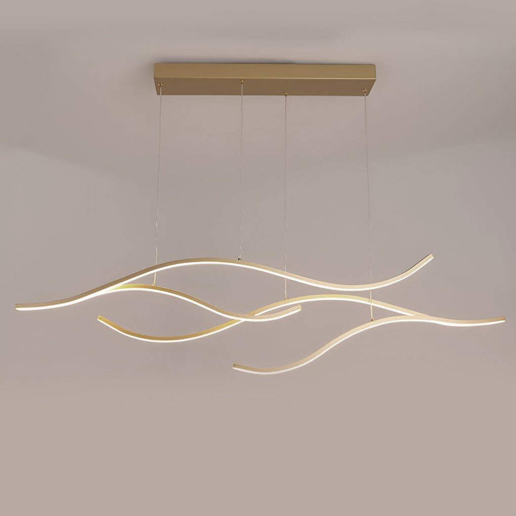 Modern LED Wave Pendant Ceiling Light | Stylish Linear Hanging Lamp