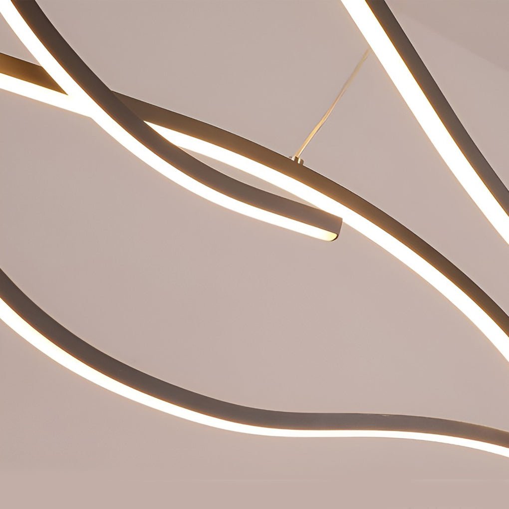 Modern LED Wave Pendant Ceiling Light | Stylish Linear Hanging Lamp