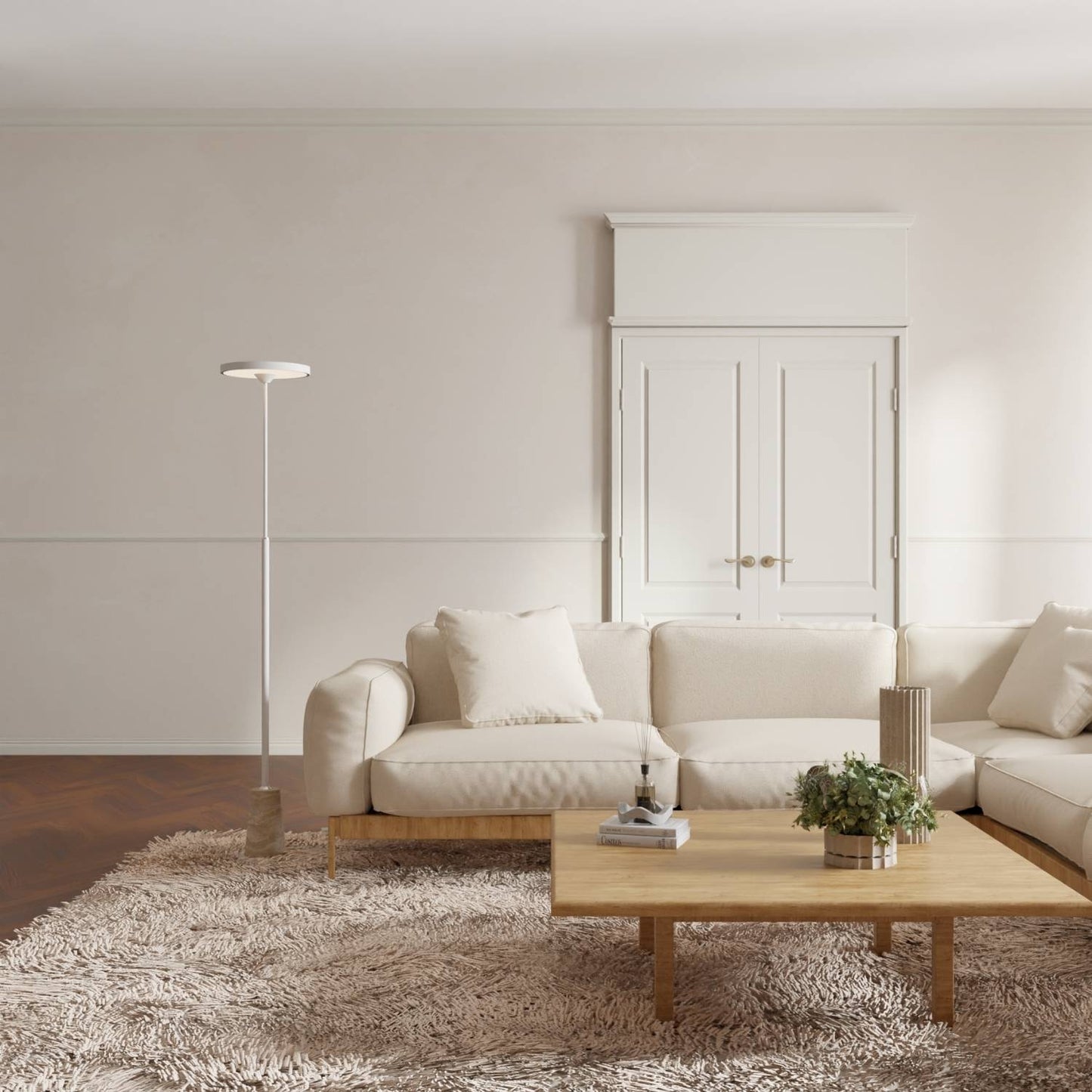 Modern Lantern Style Floor Lamp with Round Head | Elegant Standing Light for Living Room