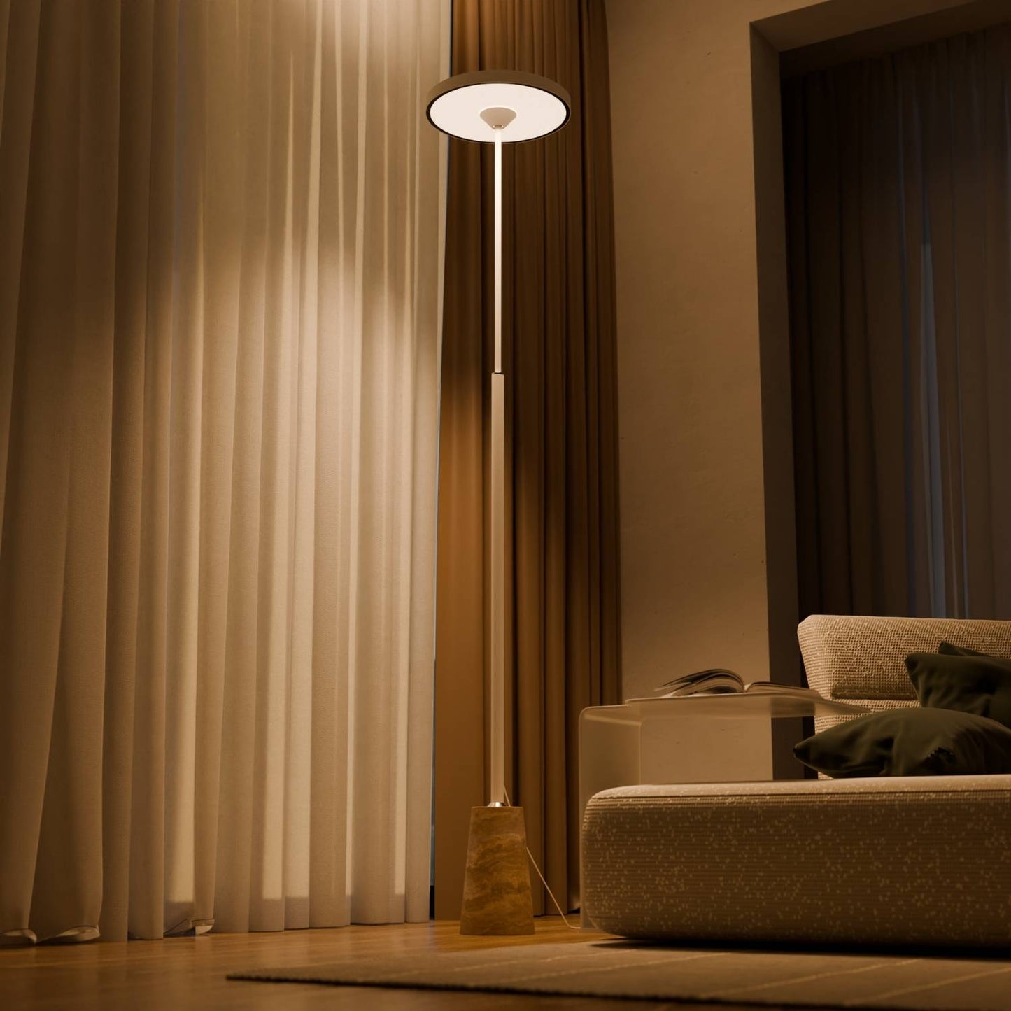 Modern Lantern Style Floor Lamp with Round Head | Elegant Standing Light for Living Room