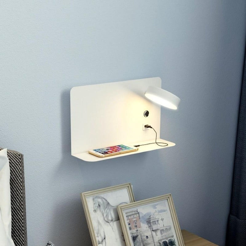 Modern LED Wall Light Sconce with USB Port | Bedroom and Living Room Bedside Lamp
