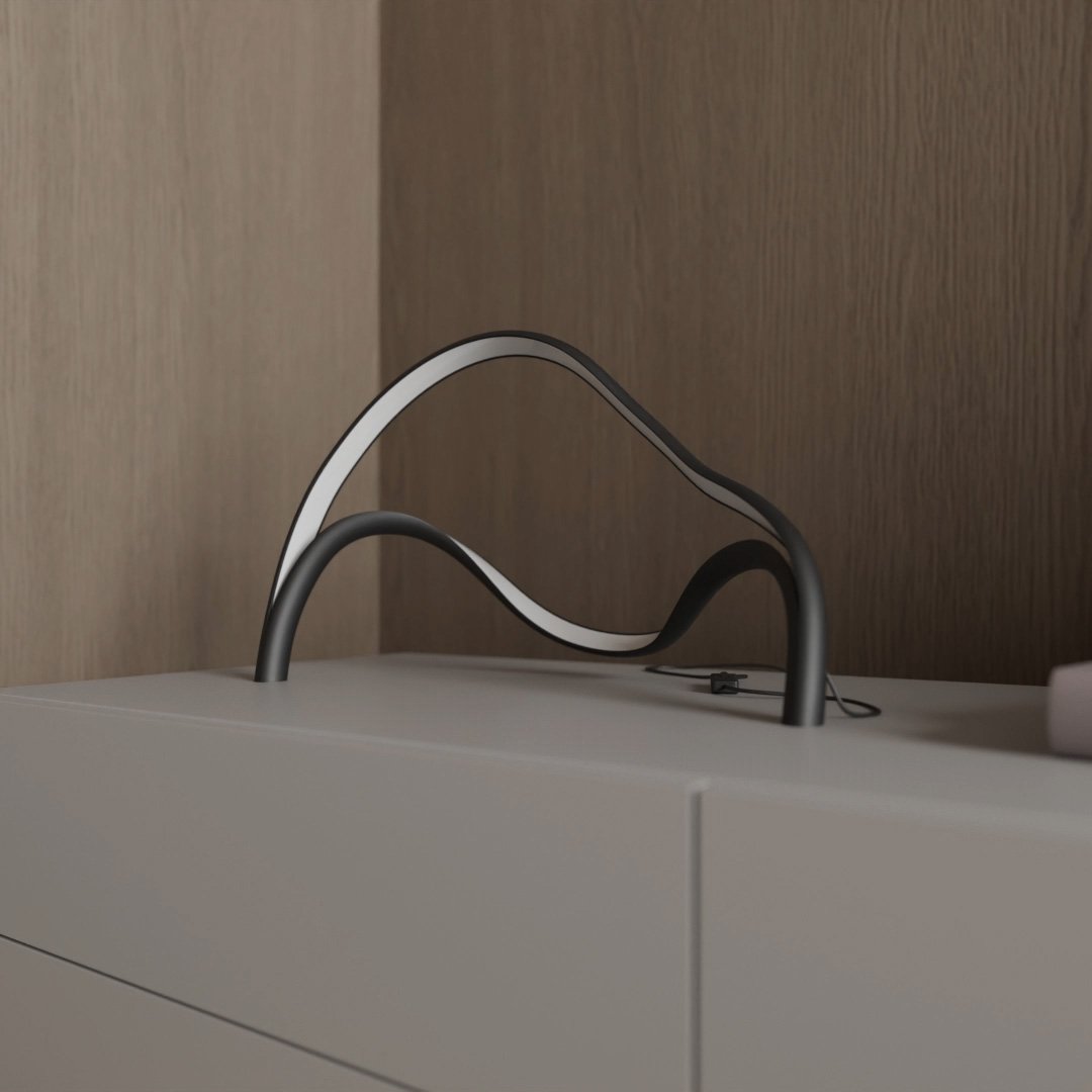 Modern LED Table Lamp with Sculptural Design | Elegant Bedside and Desk Light