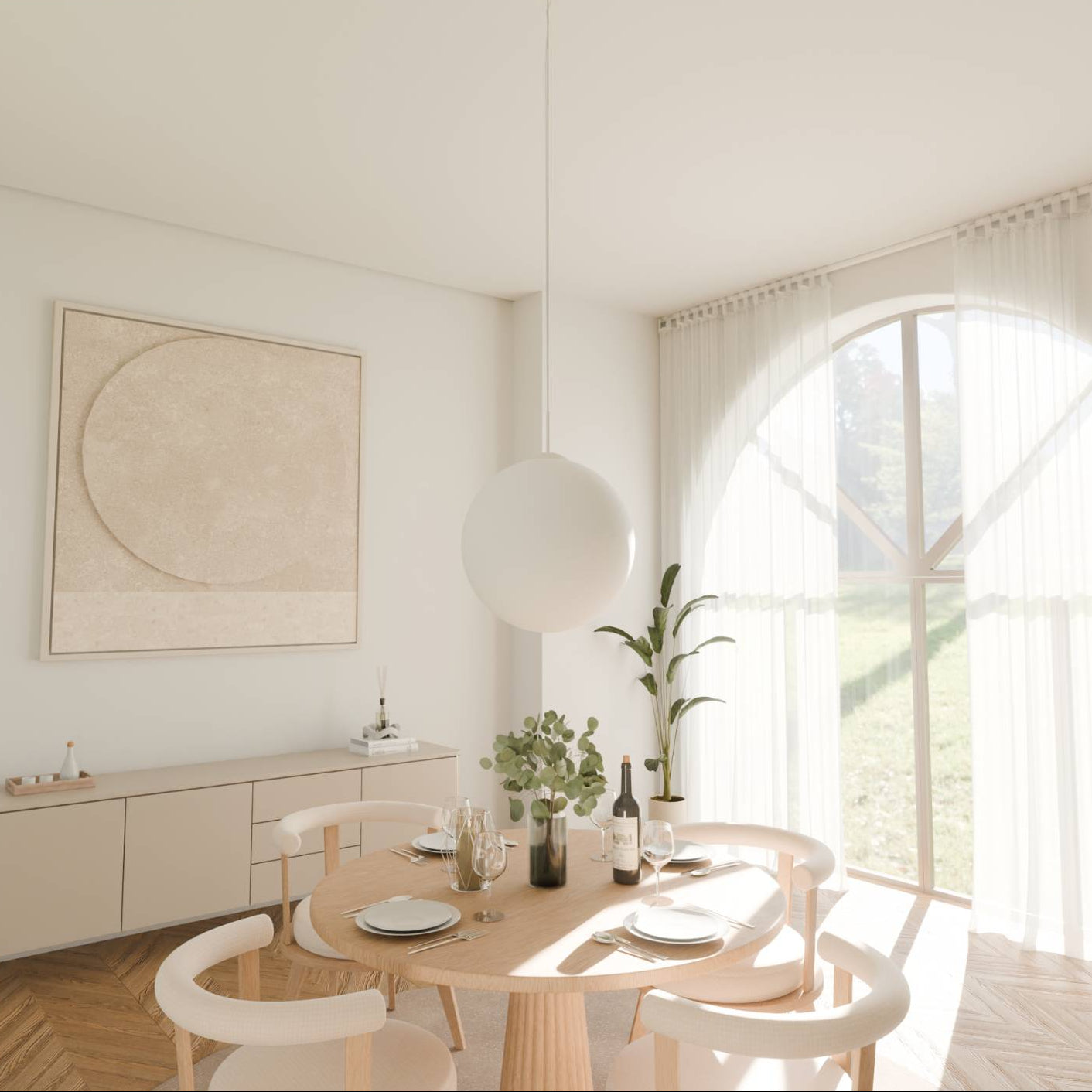 Globe Pendant Ceiling Light in Minimalist Style | Modern LED Hanging Lamp