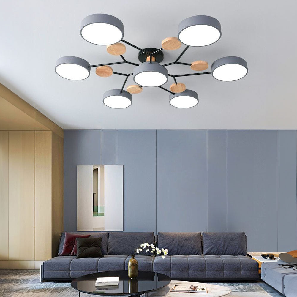 Modern Circular LED Ceiling Light | Contemporary Bedroom Living Room Lamp