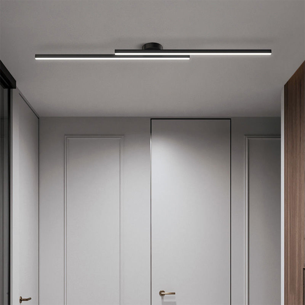 Modern Aluminium LED Ceiling Light | Long Strip Living Room Flush Mount Lamp