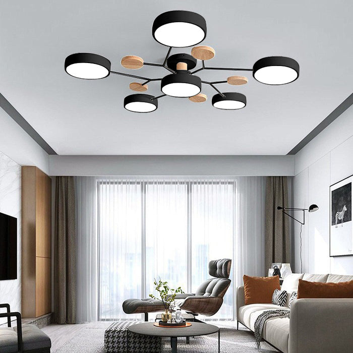 Modern Circular LED Ceiling Light | Contemporary Bedroom Living Room Lamp
