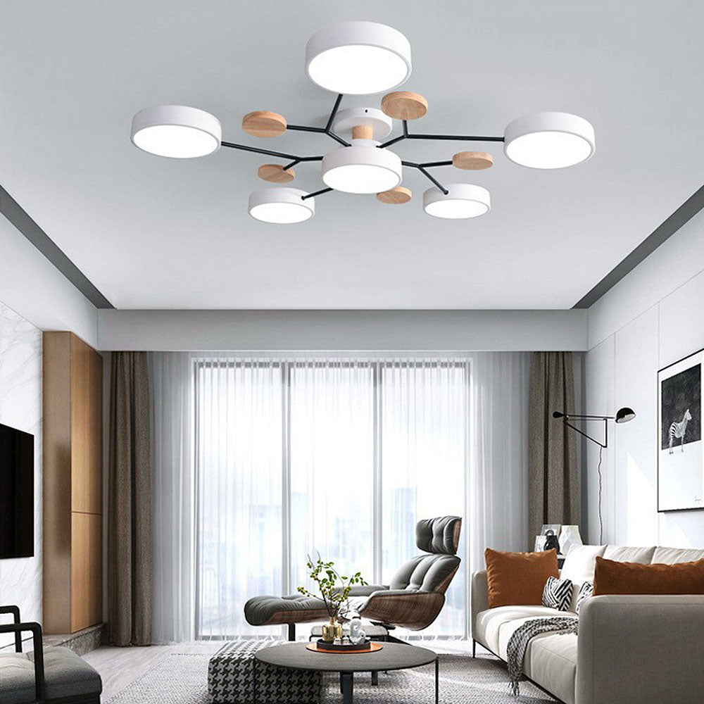 Modern Circular LED Ceiling Light | Contemporary Bedroom Living Room Lamp