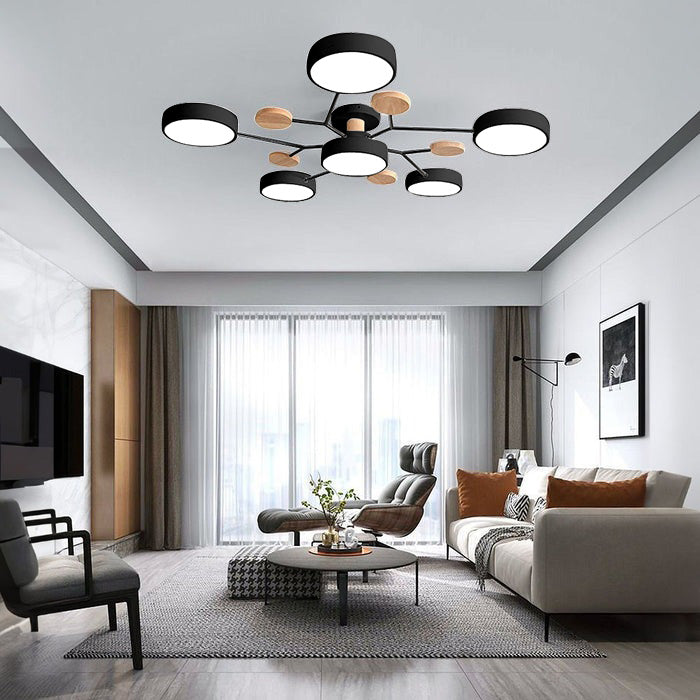 Modern Circular LED Ceiling Light | Contemporary Bedroom Living Room Lamp