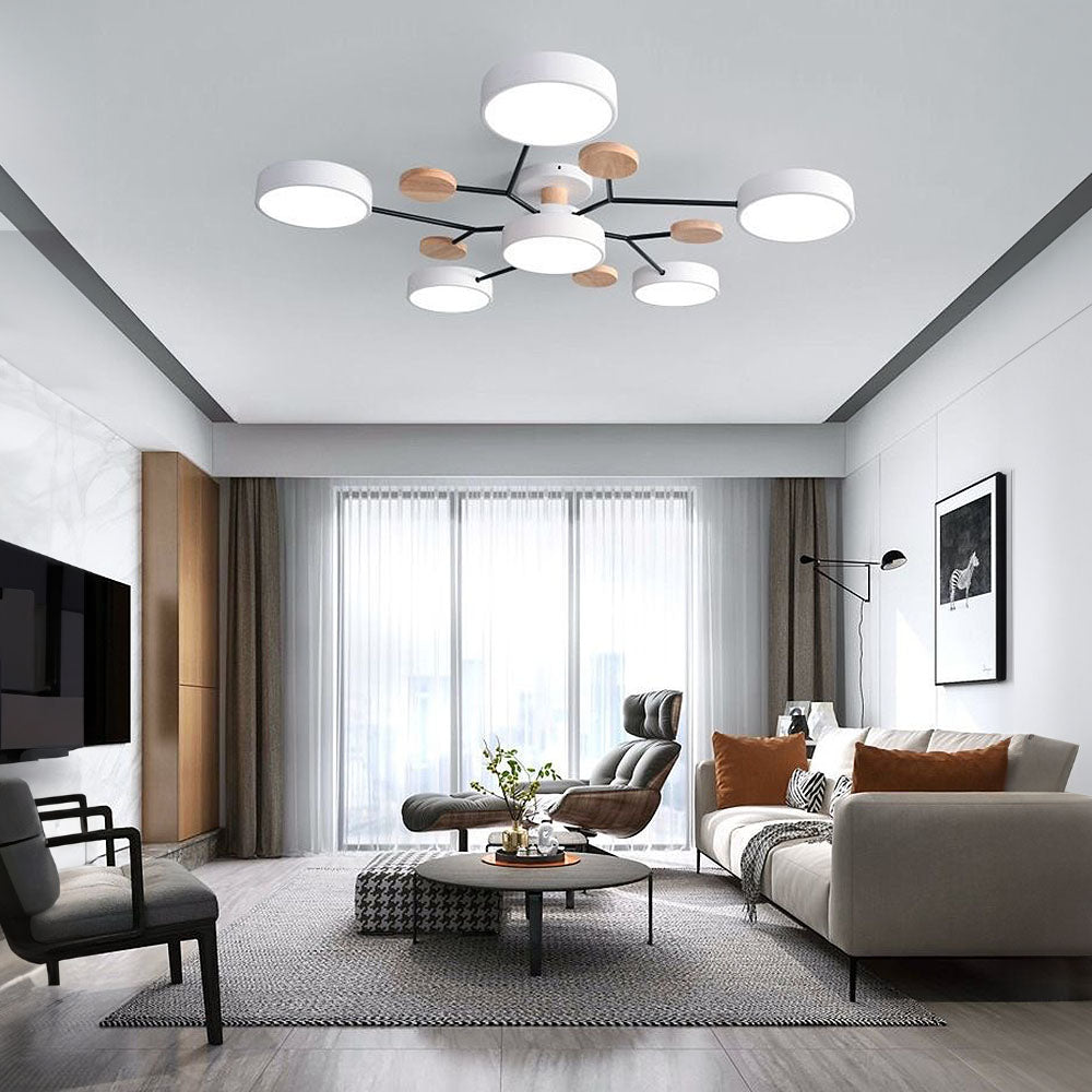 Modern Circular LED Ceiling Light | Contemporary Bedroom Living Room Lamp