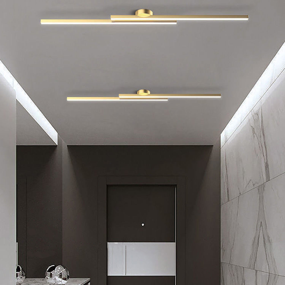 Modern Aluminium LED Ceiling Light | Long Strip Living Room Flush Mount Lamp