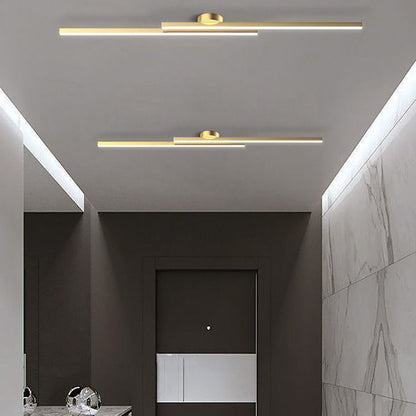 Modern Aluminium LED Ceiling Light | Long Strip Living Room Flush Mount Lamp