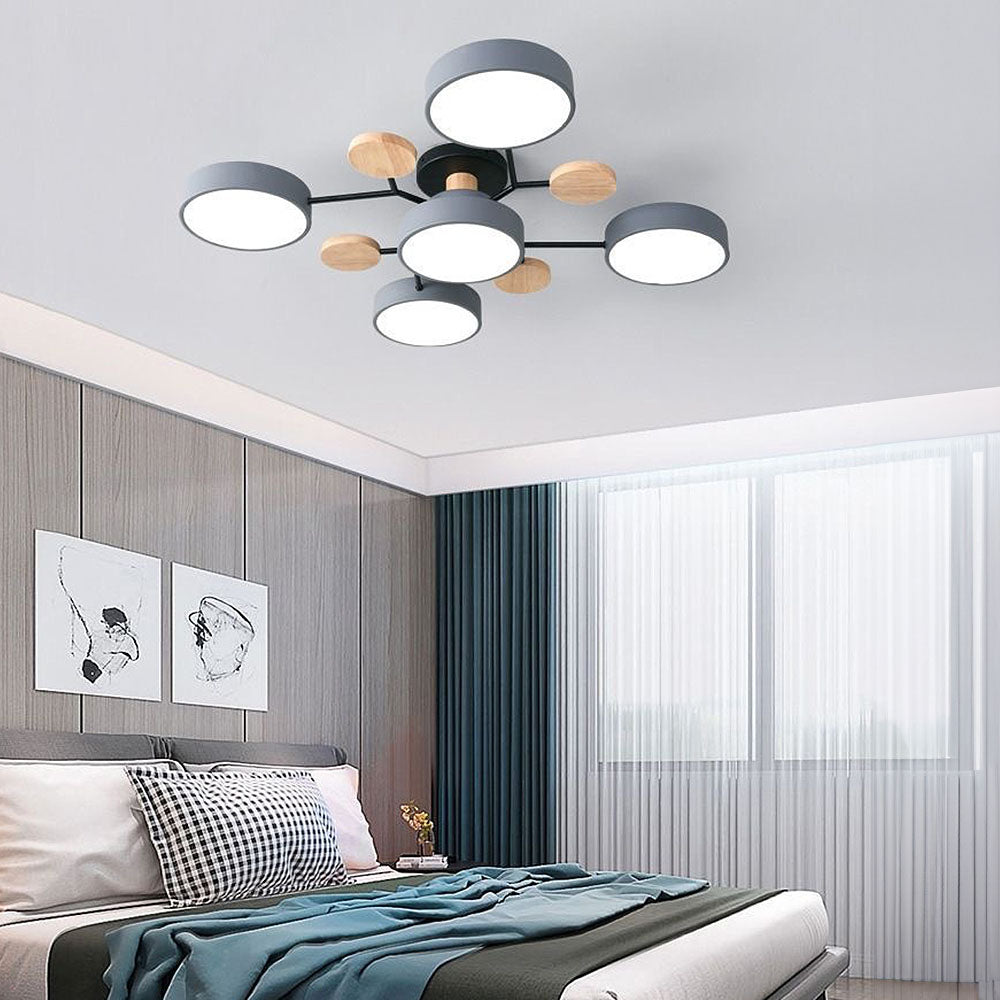 Modern Circular LED Ceiling Light | Contemporary Bedroom Living Room Lamp