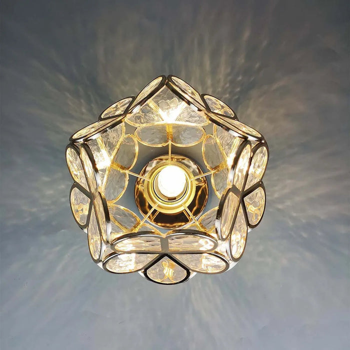 Glass Flower Ceiling Lamp | Elegant Decorative Light for Hallway or Bedroom