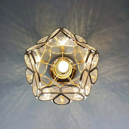 Glass Flower Ceiling Lamp | Elegant Decorative Light for Hallway or Bedroom