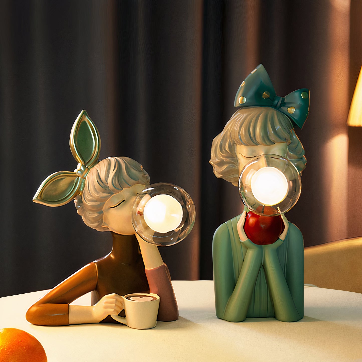 Handcrafted Artistic Figurine LED Table Lamp | Decorative Bedside and Desk Light