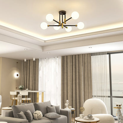 Mid-Century Modern Light Globe Chandelier | Semi-Flush Ceiling Light