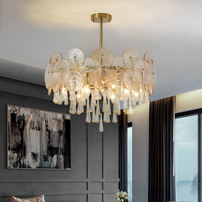 Luxury Tiered Crystal Chandelier in Gold Finish | Elegant Ceiling Light