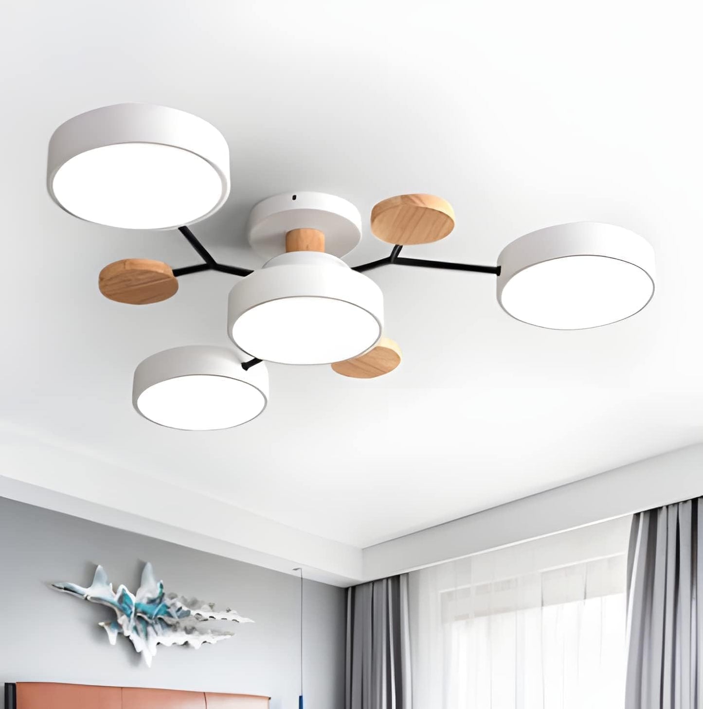 Modern Circular LED Ceiling Light | Contemporary Bedroom Living Room Lamp