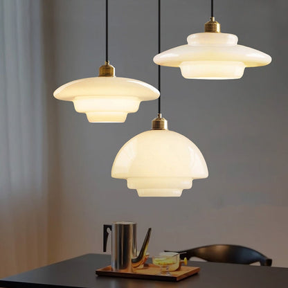 Mid-Century Glass Ceiling Lamp | Elegant Pendant Light for Living or Dining Room