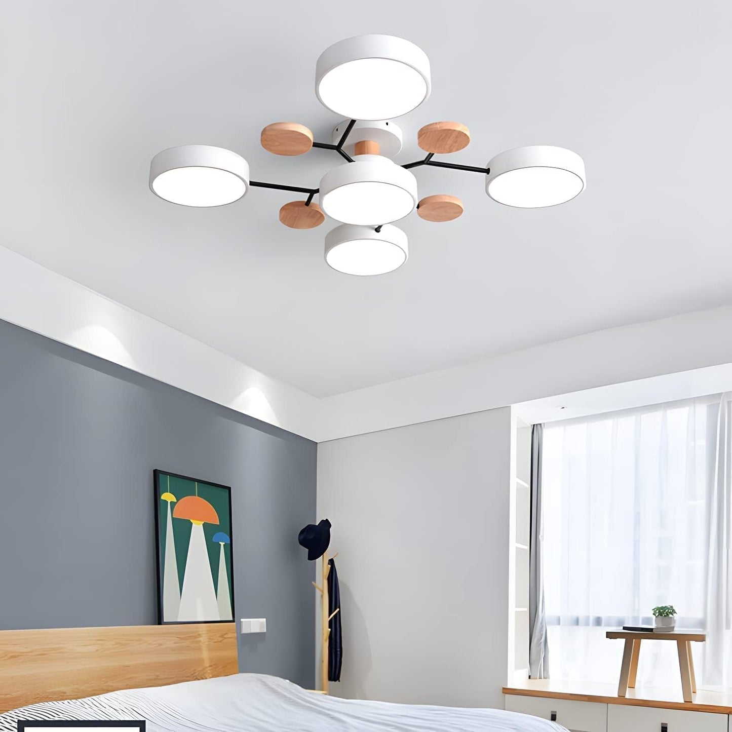 Modern Circular LED Ceiling Light | Contemporary Bedroom Living Room Lamp