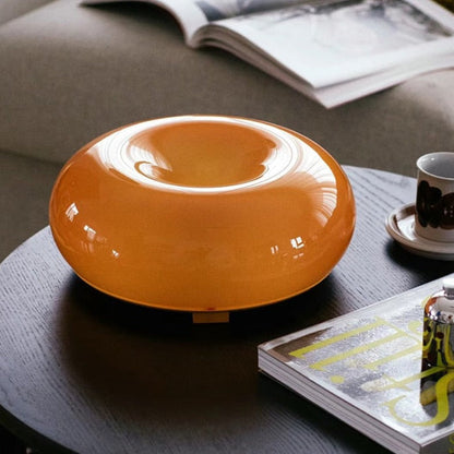 Modern Round Glass Wall Lamp with Donut Design | Touch LED Sconce for Bedroom
