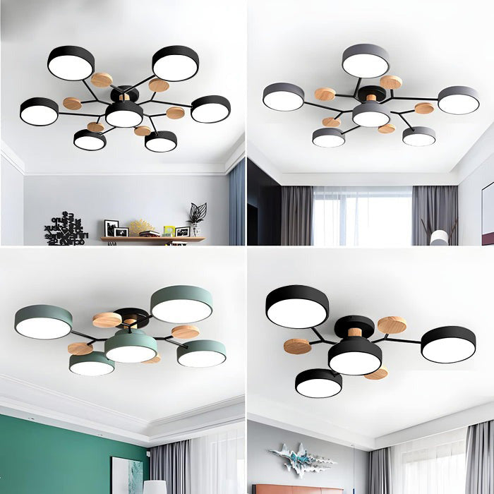 Modern Circular LED Ceiling Light | Contemporary Bedroom Living Room Lamp