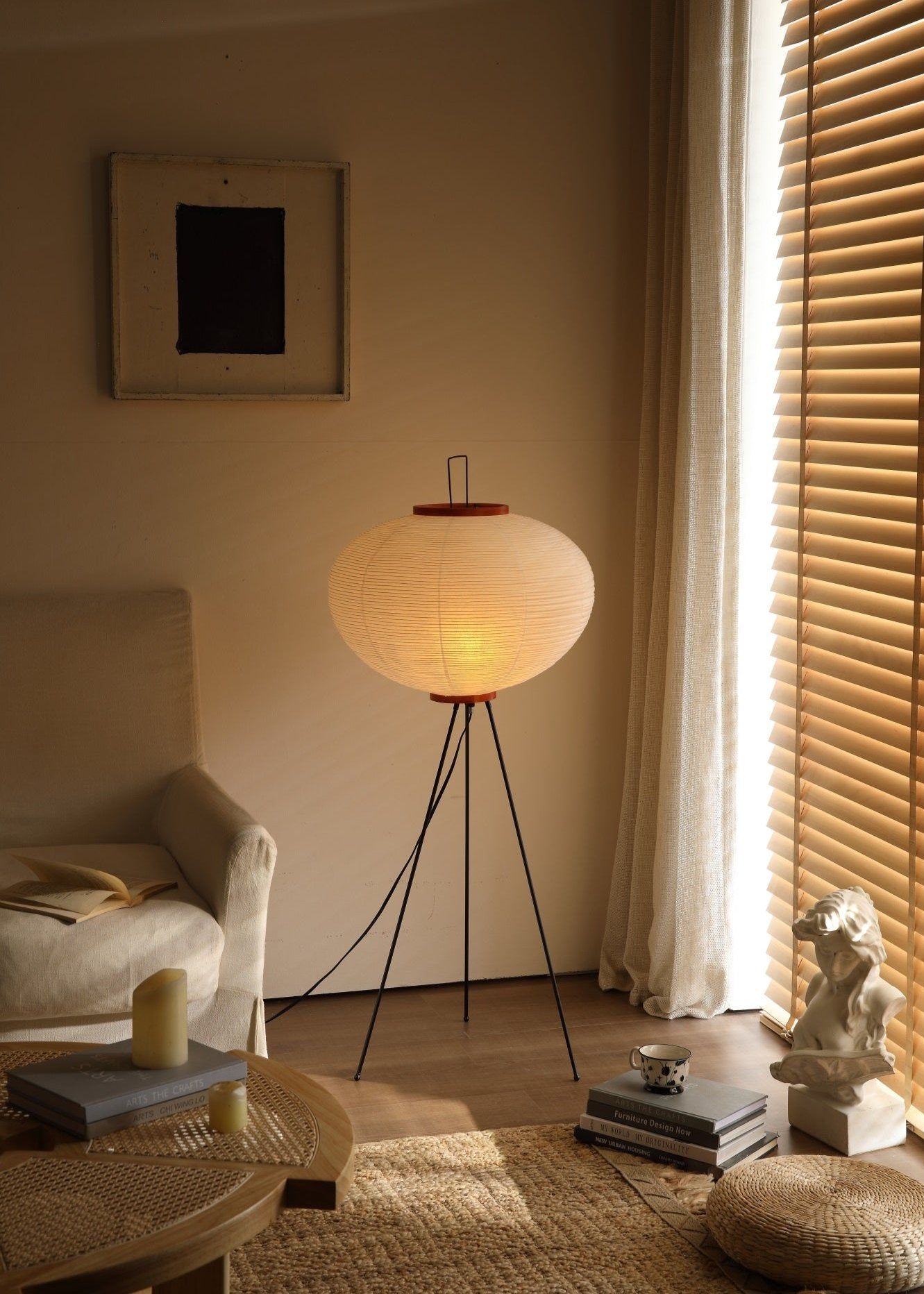 Modern Japanese Style Floor Lamp | Standing Light for Living Room and Bedroom