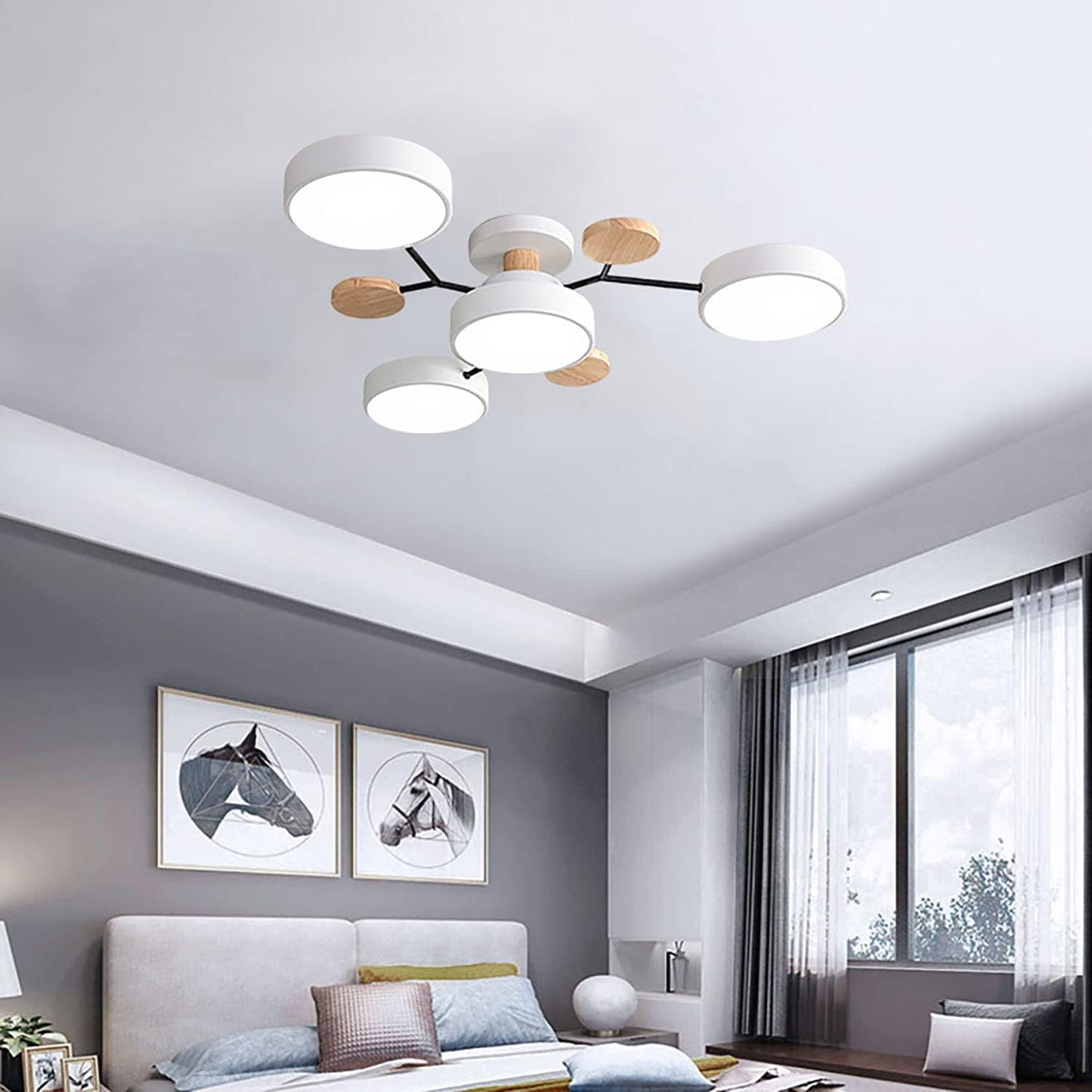 Modern Circular LED Ceiling Light | Contemporary Bedroom Living Room Lamp