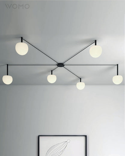 Frosted Glass Globe Ceiling Light for Living Room | Modern Decorative Chandelier Lamp