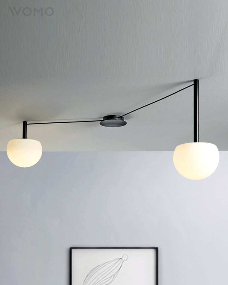 Frosted Glass Globe Ceiling Light for Living Room | Modern Decorative Chandelier Lamp