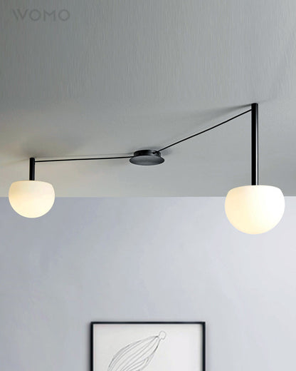 Frosted Glass Globe Ceiling Light for Living Room | Modern Decorative Chandelier Lamp