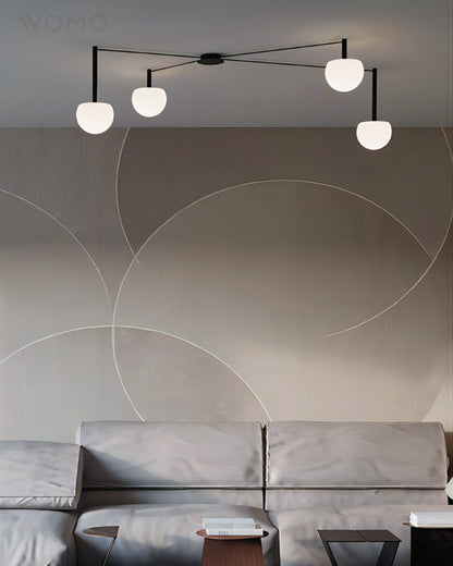 Frosted Glass Globe Ceiling Light for Living Room | Modern Decorative Chandelier Lamp
