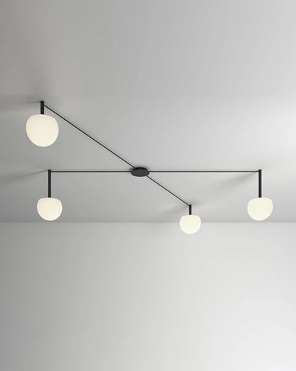 Frosted Glass Globe Ceiling Light for Living Room | Modern Decorative Chandelier Lamp