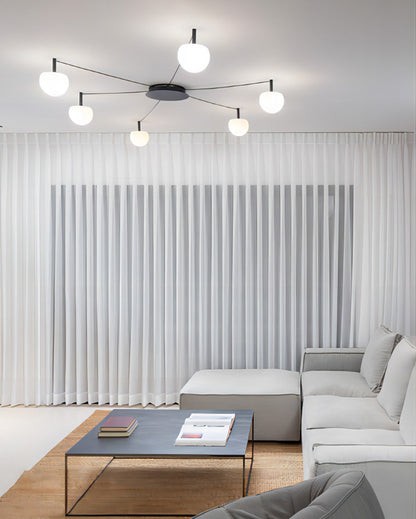 Frosted Glass Globe Ceiling Light for Living Room | Modern Decorative Chandelier Lamp