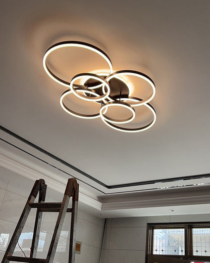 Modern Circular LED Flush Mount Ceiling Light | Luxury Low Profile Chandelier Lamp
