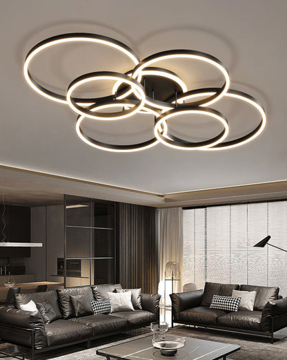 Modern Circular LED Flush Mount Ceiling Light | Luxury Low Profile Chandelier Lamp